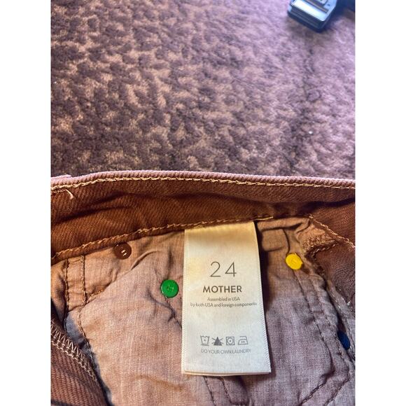 Snacks by Mother Women French Roast High Waisted Straight Leg Jeans Size 24 - Picture 7 of 8